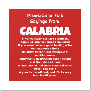 Proverbs or Folk Sayings from Calabria Posters and Art